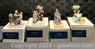 Four Porcelain Normal Rockwell Figurines 