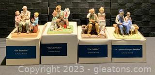 Four Porcelain Norman Rockwell Figurines- Occupations 