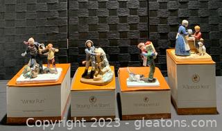 Four Porcelain Norman Rockwell Figurines from the Classic Figurine Collection 