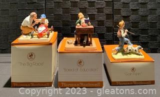 Three Porcelain Norman Rockwell Figurines- The Classic Figurine Collection 