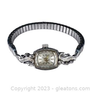 Ladies Bulova 10kt Rolled Plated Diamond Watch