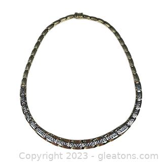 14kt Two-Tone Collar Link Necklace