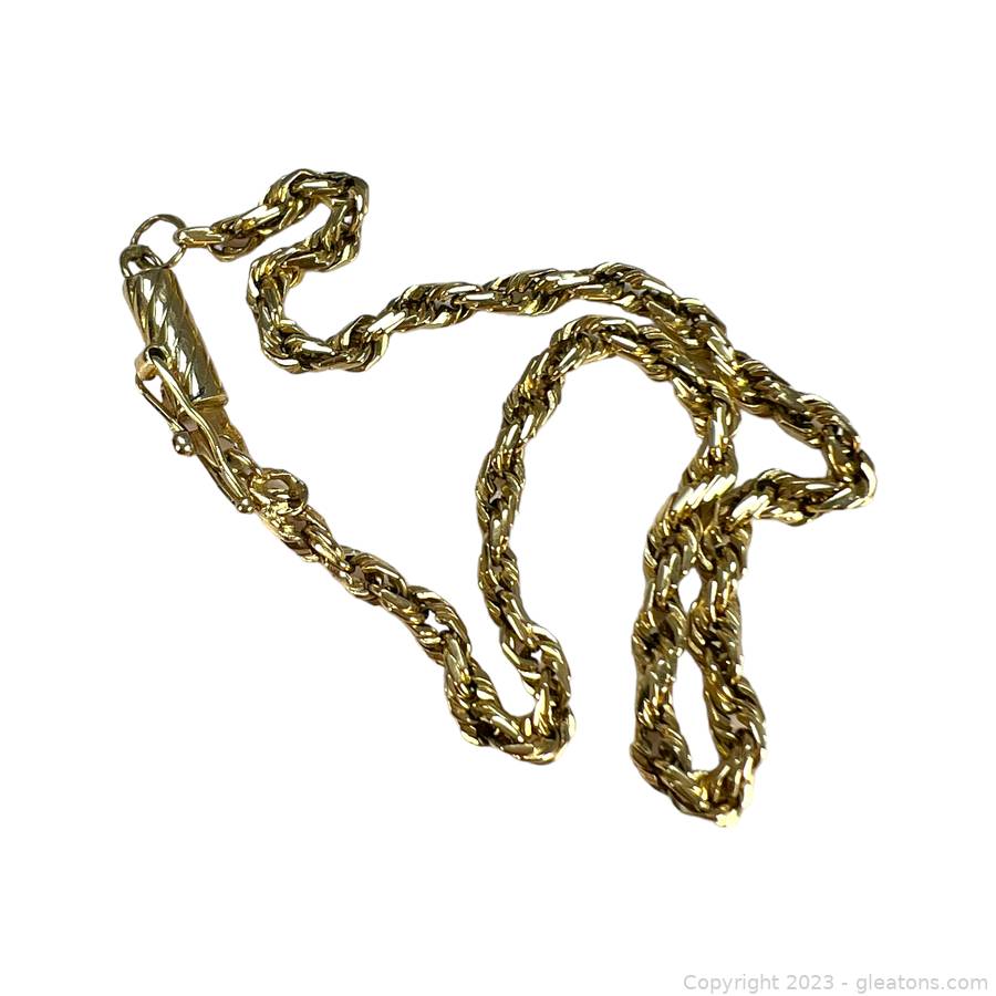 14kt Yellow Gold Rope Chain Bracelet