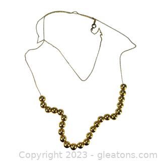 14kt Yellow Gold Bead Necklace