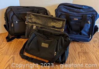 Three Laptop Travel Cases (1 Genuine Leather) & Carrier Travel Bag 