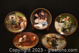Limited Edition Knowles Plates of Norman Rockwell Art Work 