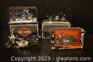 4 Collector’s Harley - Davidson Motorcycle – 1:18 Scale 