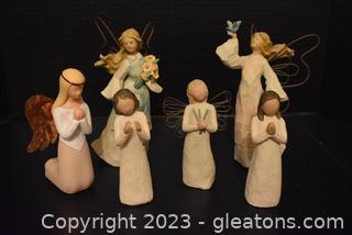 A Variety of Angels: 3 Are Willow Tree (6 Total) 