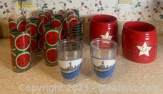 Vintage Stotter Tumblers-Ceramic Mason Jar Containers-and more