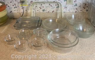 Fire King Philbe Sapphire Blue and Other Clear Glass Cookware