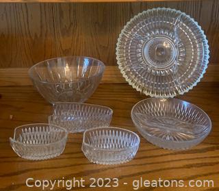 Depression Glass Princess House and A Lead Crystal Bowl