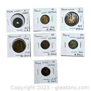 Collection of Valuable Coins from France (1920's)