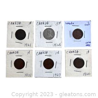 Collection of Valuable Coins from Canada (1920's)