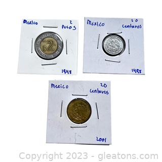 3 Collectible Coins from Mexico