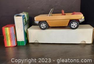 Lundy Doll House Car and Other Items-Small books and baseball cards