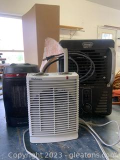 Two Small Space Heaters and a Small Fan