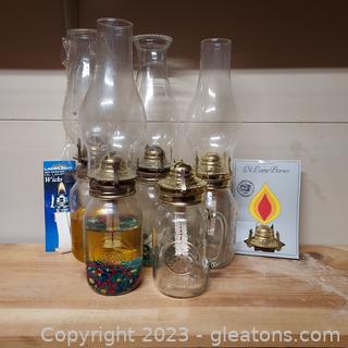 5 Oil Lamps Made with Mason Jars