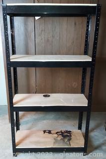 Metal Shelving Unit with  Plywood Shelves