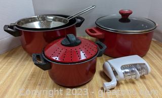 Faberware 5qt Nonstick Aluminum Pot, Double Boiler, & More