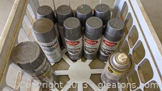 Krylon Metallic Matte Aluminum Indoor Spray Paint (7) & Rust-Oleum (2) 