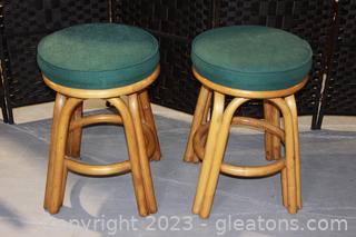 Pair of Kings Rattan Counter Stools