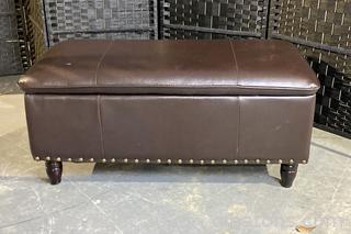 Storage Bench, Footed Pleather
