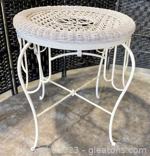 Outdoor Iron and Wicker Table