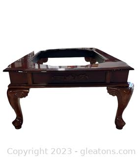 Large Carved Wooden Coffee Table