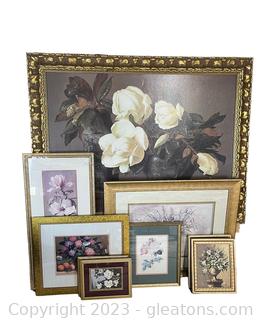 Large Collection of Floral Framed Prints (approx-10)