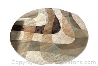 Abstract Roung Beige Area Rug