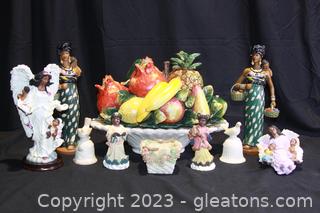 Nice Collection of Home Decor including Ceramic Fruit Bowl 