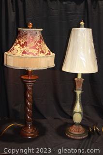 Two Elegant Candlestick Table Lamps
