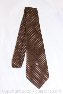 Christian Dior Brown Polka Dots Gentlemans Tie