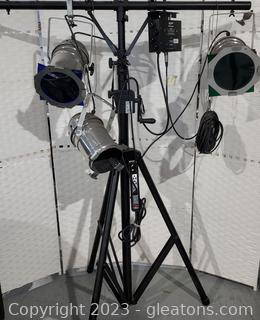 Adjustable Height on Stage Stand with 3 Lights