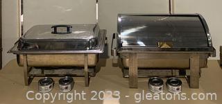 Two Stainless Steel Chating Dishes