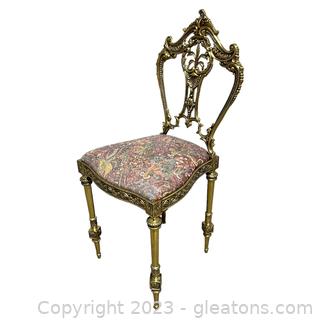 Adorable Antique Brass Accent Chair