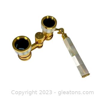 Nice Women's Brass & Mother of Pearl Opera Glasses