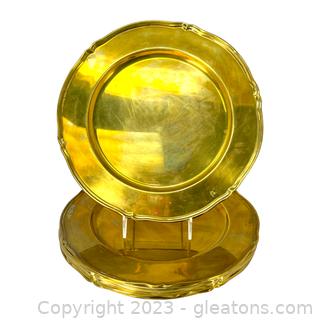 Set of 10 Brass Decorative Plates