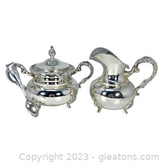 Gorgeous Silver Plated Set (Sugar and Creamer)