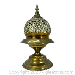 Vintage Iranian Brass Filigree Burner