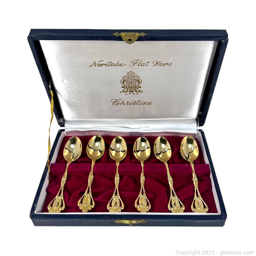 Set of 6 Noritake Christine EPNS Silver Plated Teaspoons (B