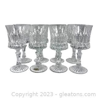 Set of 8 Villeroy & Boch Crystal Wine Glasses / Water Goblets