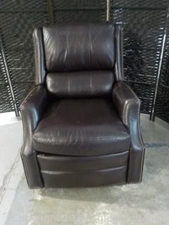 Leather Bradington-Young Reclining, SwivelingArm Chair