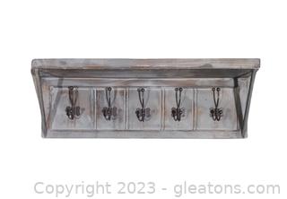Rustic 5 Hook Coat Rack