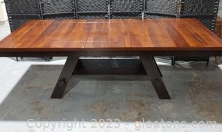 Nice Rectangular Trestle Dining Table with 18” Butterfly Leaf