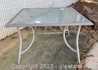 Outdoor Patio Table with Glass Top 