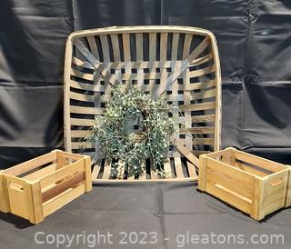 Nice Tobacco Basket Décor, 2 Small Crates