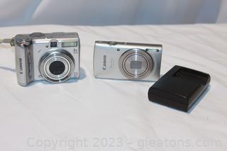 Two Canon Power Shot Digital Cameras 