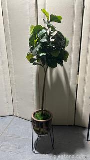 Artificial Ficus Tree in Pot w/Pant Stand 