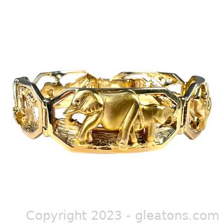14kt Yellow Gold Safari Animal Link Bracelet